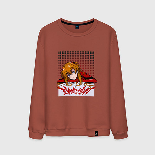 Мужской свитшот Аска Евангелион / Кирпичный – фото 1