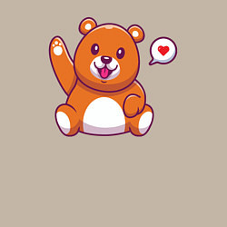 Свитшот хлопковый мужской Привет от мишки, цвет: миндальный — фото 2