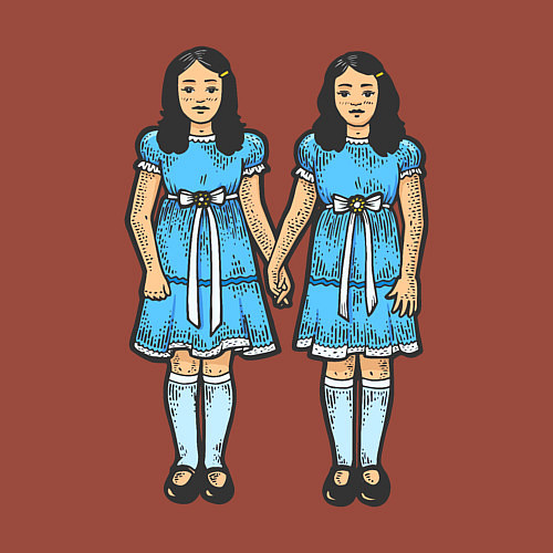 Мужской свитшот Близняшки сияние / Кирпичный – фото 3