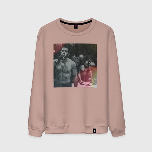 Мужской свитшот Ислам Махачев / Пыльно-розовый – фото 1