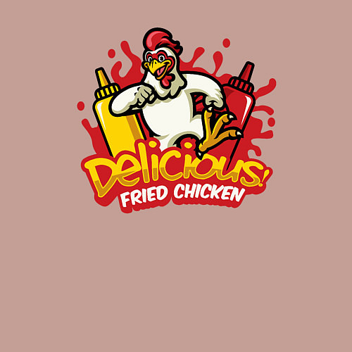 Мужской свитшот Жареный цыплёнок / Пыльно-розовый – фото 3