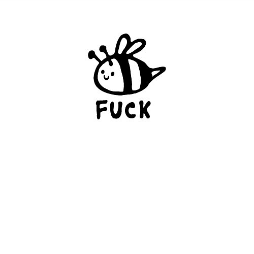 Мужской свитшот Милая веселая пчелка улыбается f*ck / Белый – фото 3