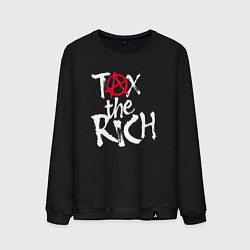 Свитшот хлопковый мужской Tax the rich, цвет: черный