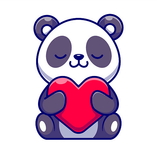 Мужской свитшот Панда и сердечко / Белый – фото 3