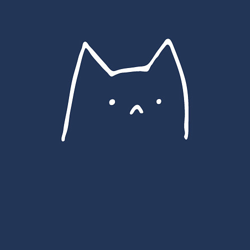 Мужской свитшот Забавный котик грустит / Тёмно-синий – фото 3