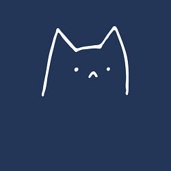 Свитшот хлопковый мужской Забавный котик грустит, цвет: тёмно-синий — фото 2