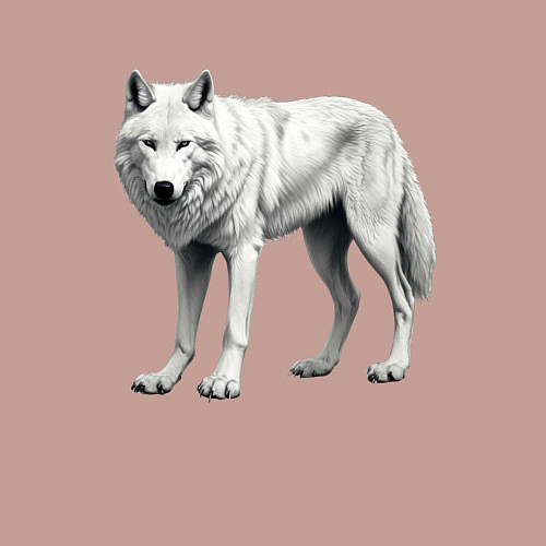 Мужской свитшот Белый волк альфа / Пыльно-розовый – фото 3