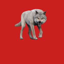 Свитшот хлопковый мужской Волк рычит, цвет: красный — фото 2