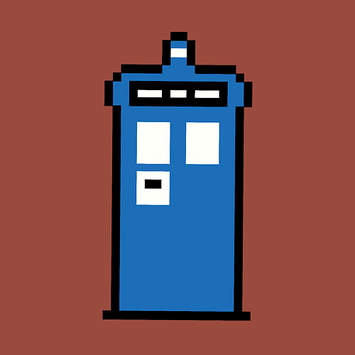 Мужской свитшот Tardis pixels / Кирпичный – фото 3