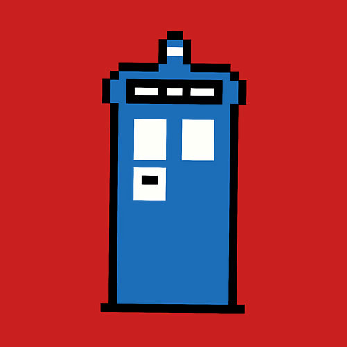 Мужской свитшот Tardis pixels / Красный – фото 3