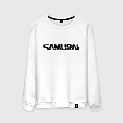 Мужской свитшот Киберпанк - черная надпись Samurai