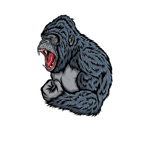 Мужской свитшот Gorilla angry / Белый – фото 3