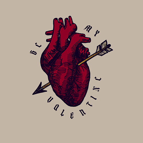 Мужской свитшот Be my valentine / Миндальный – фото 3