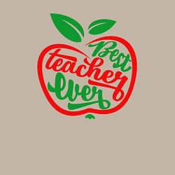 Свитшот хлопковый мужской Самый лучший учитель на свете, цвет: миндальный — фото 2