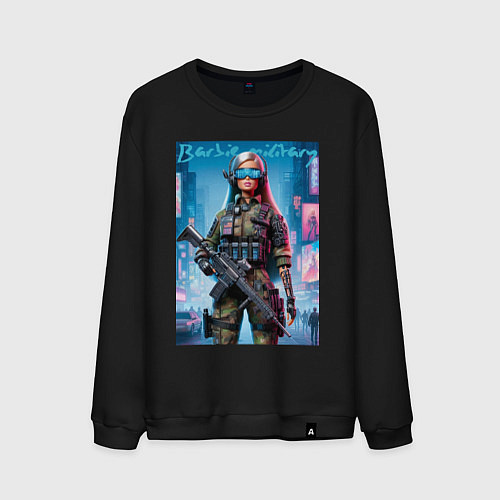 Мужской свитшот Barbie military - special forces / Черный – фото 1