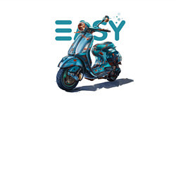 Свитшот хлопковый мужской Мопед киберпанк, цвет: белый — фото 2