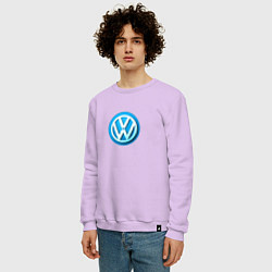 Свитшот хлопковый мужской Volkswagen logo blue, цвет: лаванда — фото 2