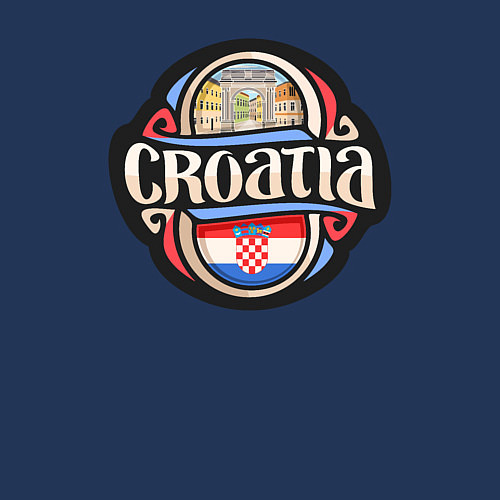 Мужской свитшот Хорватия / Тёмно-синий – фото 3