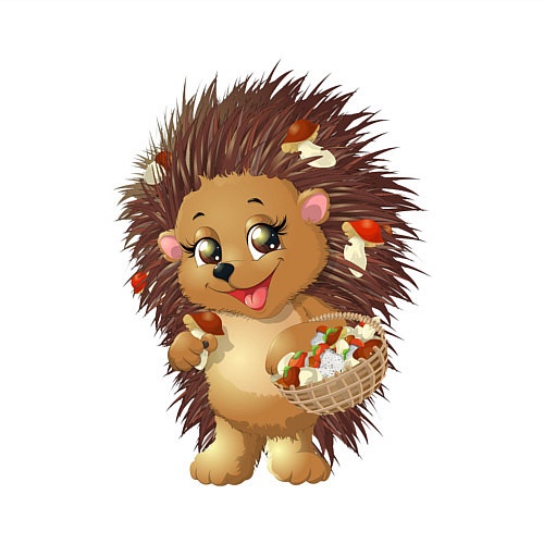 Мужской свитшот Красивый добрый ежик / Белый – фото 3