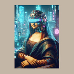 Свитшот хлопковый мужской Gioconda - cyberpunk ai art fantasy, цвет: миндальный — фото 2