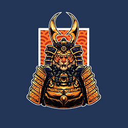 Свитшот хлопковый мужской Тигр - самурай, цвет: тёмно-синий — фото 2