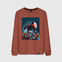 Мужской свитшот Кибер бультерьер защищает белок - нейросеть