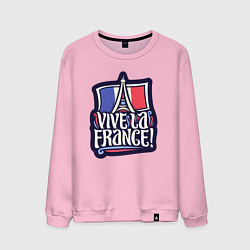Свитшот хлопковый мужской Viva la France, цвет: светло-розовый