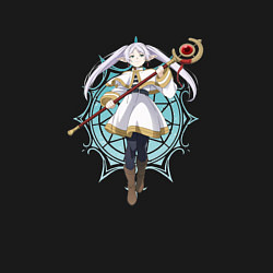 Свитшот хлопковый мужской Маг Фрирен с посохом, цвет: черный — фото 2