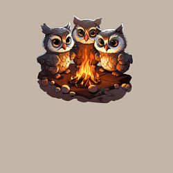 Свитшот хлопковый мужской Совы у костра, цвет: миндальный — фото 2