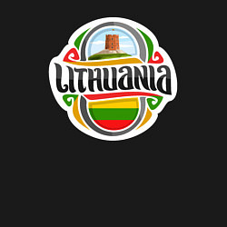 Свитшот хлопковый мужской Lithuania, цвет: черный — фото 2