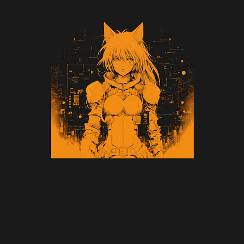 Мужской свитшот Киберпанк анимэ / Черный – фото 3