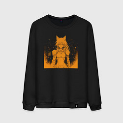 Свитшот хлопковый мужской Киберпанк анимэ, цвет: черный