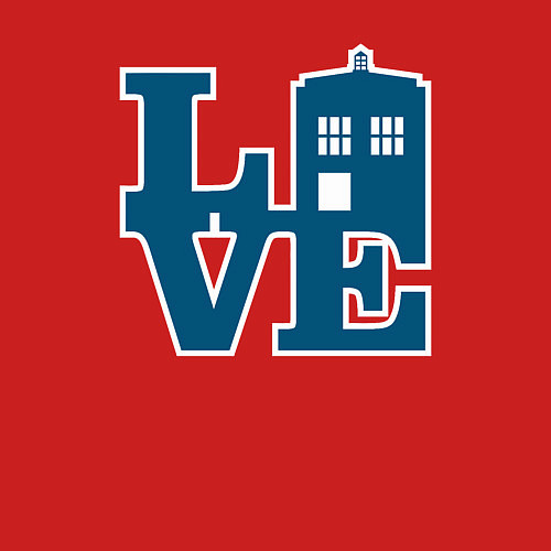 Мужской свитшот Love doctor who / Красный – фото 3