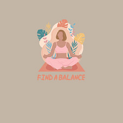 Свитшот хлопковый мужской Девушка в позе лотоса, цвет: миндальный — фото 2