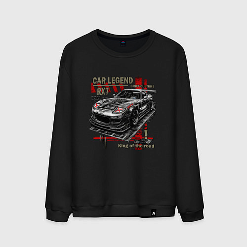 Мужской свитшот Rx7 Twin turbo / Черный – фото 1
