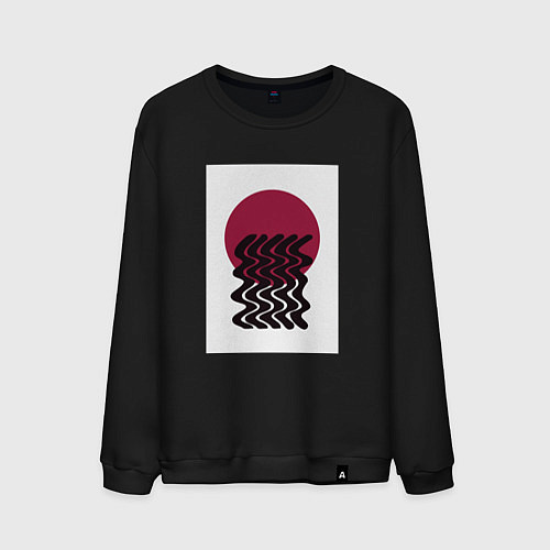 Мужской свитшот Закатное солнце / Черный – фото 1
