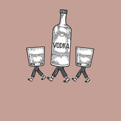 Свитшот хлопковый мужской Водочные человечки, цвет: пыльно-розовый — фото 2