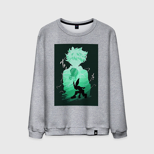 Мужской свитшот Моя геройская академия Идзуку Мидория герой / Меланж – фото 1