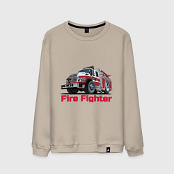Свитшот хлопковый мужской Fire fighter, цвет: миндальный