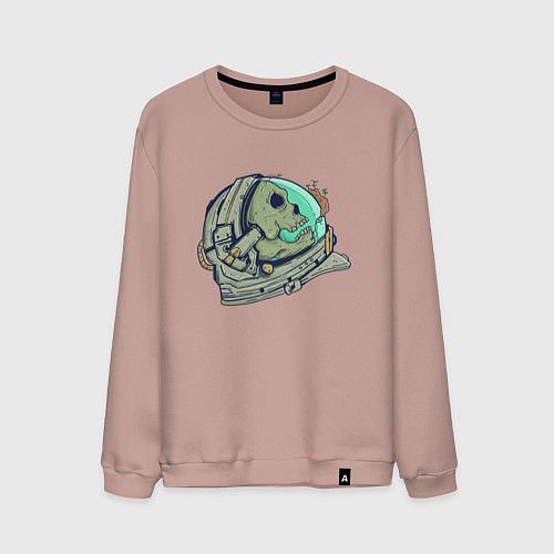 Мужской свитшот Череп астронавта / Пыльно-розовый – фото 1