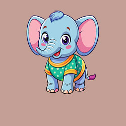 Свитшот хлопковый мужской Весёлый слонёнок, цвет: пыльно-розовый — фото 2