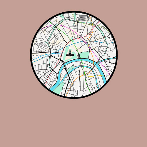 Мужской свитшот Карта центра Москвы / Пыльно-розовый – фото 3