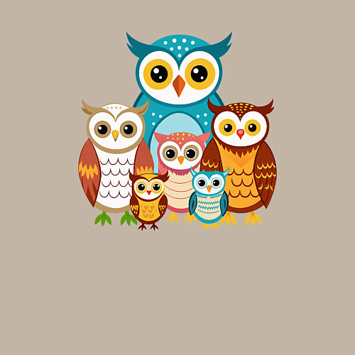 Мужской свитшот Семья сов / Миндальный – фото 3