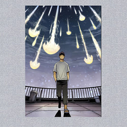 Свитшот хлопковый мужской Кайдзю номер восемь Кафка Хибино звездопад, цвет: меланж — фото 2