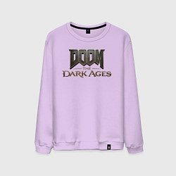 Свитшот хлопковый мужской Doom the dark ages logo, цвет: лаванда