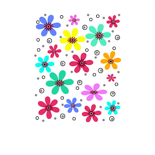 Мужской свитшот Разноцветные веселые ромашки / Белый – фото 3