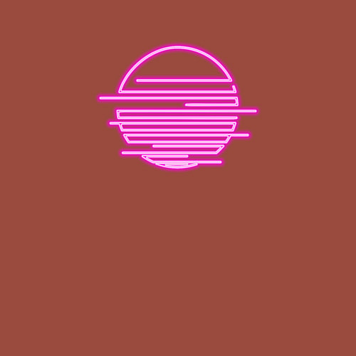 Мужской свитшот Абстрактное геометрическое неоновое солнце / Кирпичный – фото 3