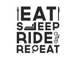 Свитшот хлопковый мужской Eat sleep ride repeat, цвет: белый — фото 2