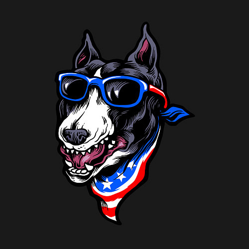 Мужской свитшот Американский пёсик / Черный – фото 3