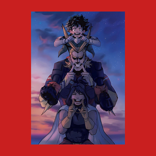 Мужской свитшот Моя геройская академия Всемогущий Идзуку Мидория / Красный – фото 3